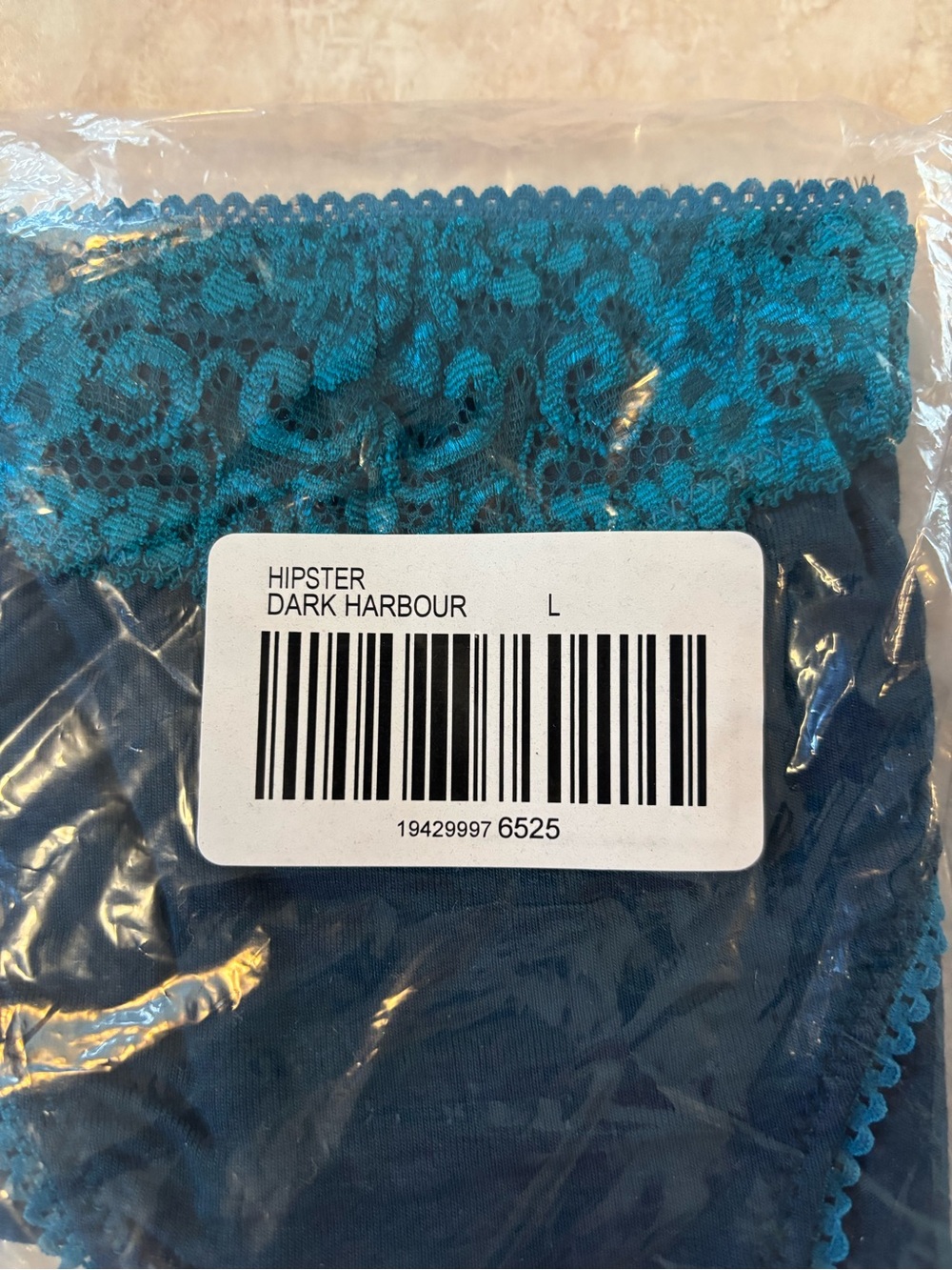 Soma ladies Lace-Trim Floral Hipster panties - Teal, Navy, Ivory (3-Pack) - Picture 3 of 5